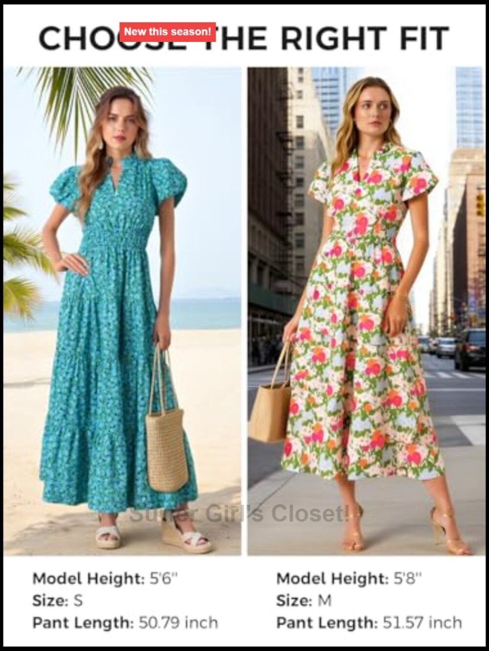 Women's V-Neck Floral Maxi Dress Short Puff Sleeve Smocked Boho Beach Dress - Picture 6 of 7